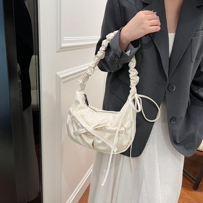 Niche Texture Underarm Bag Women's Bag 2025 New Fashion Pleated Bag Versatile Shoulder Commuter Bag One Piece Delivery