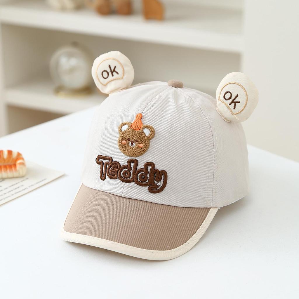 Korean Style Bear Duckbill Hat for Toddlers (1-3 Years) - Unisex Baby Sun Protection Baseball Cap, Spring/Summer 2026