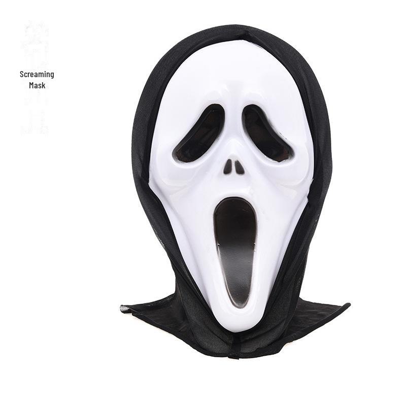 Strašidelná halloweenská maska lebky a sada zombie rukavic