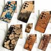 Tree Flower Bamboo Wood Cover For Samsung Galaxy S24 S23 S22 S21 S20 FE Ultra Plus S8 S9 S10 Note 10 20 Ultra Case