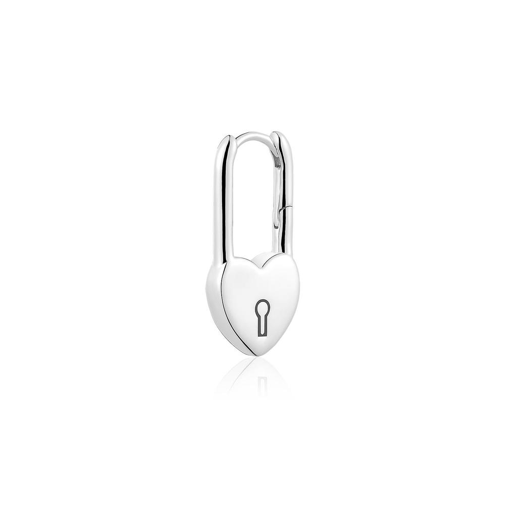 ANDYWEN 100% 925 Sterling Silver Lock Coeur Earring Hoops Clips Piercing Luxury Fine Jewelry Heart Clips Clasp Fine Jewelry