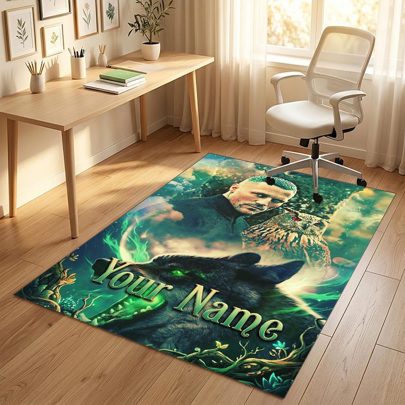 Personalized Crystal Velvet Carpet,Kontra K Custom Printed Name, Plush Area Rug For Home Indoor Decor