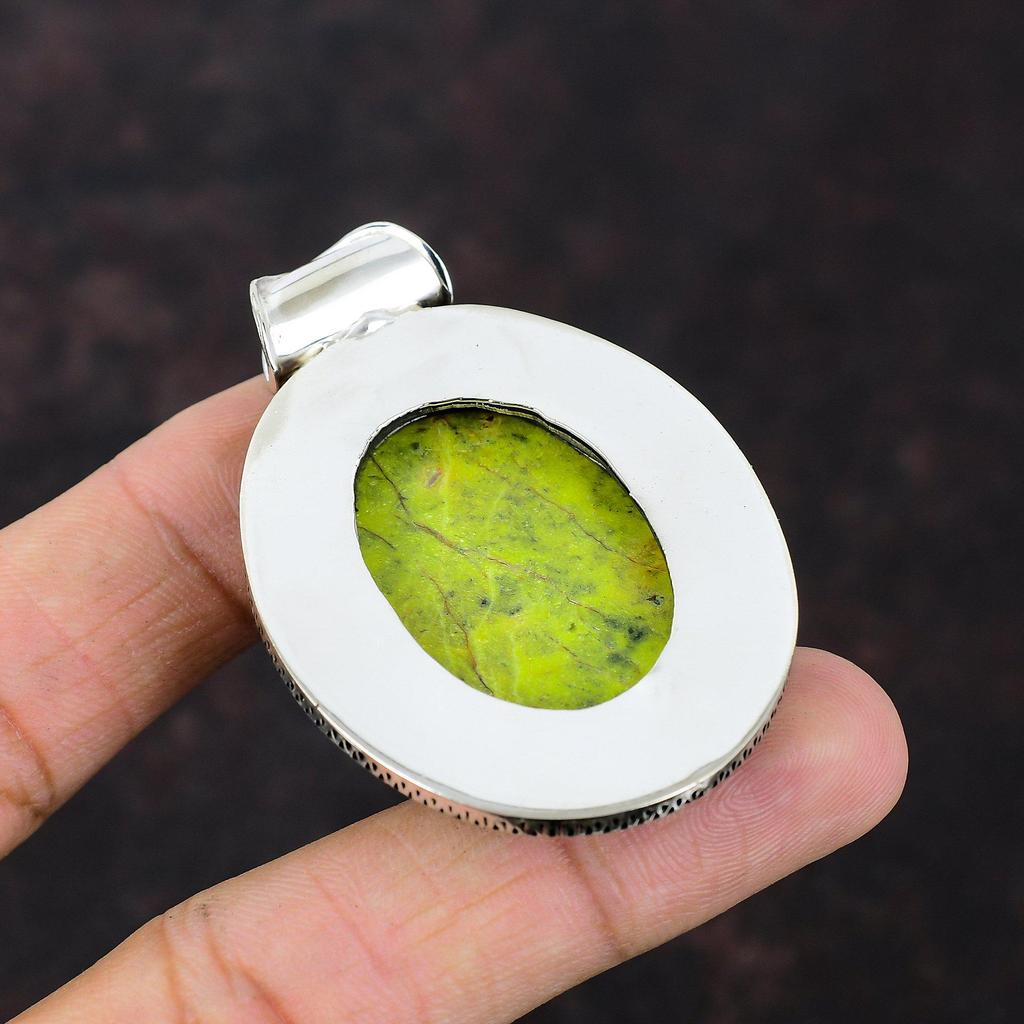 Stichtite Gemstone Pendant 925 Sterling Silver Pendant Stichtite Jewelry Handmade Pendant Vintage Pendant Engagement Gift Statement Jewelry