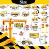 25Pcs Construction Cake Topper Excavator Tower Cupcake Topper Bulldozer Backhoe Traffic Road Sign Cake Decor Vehicles Decoration
