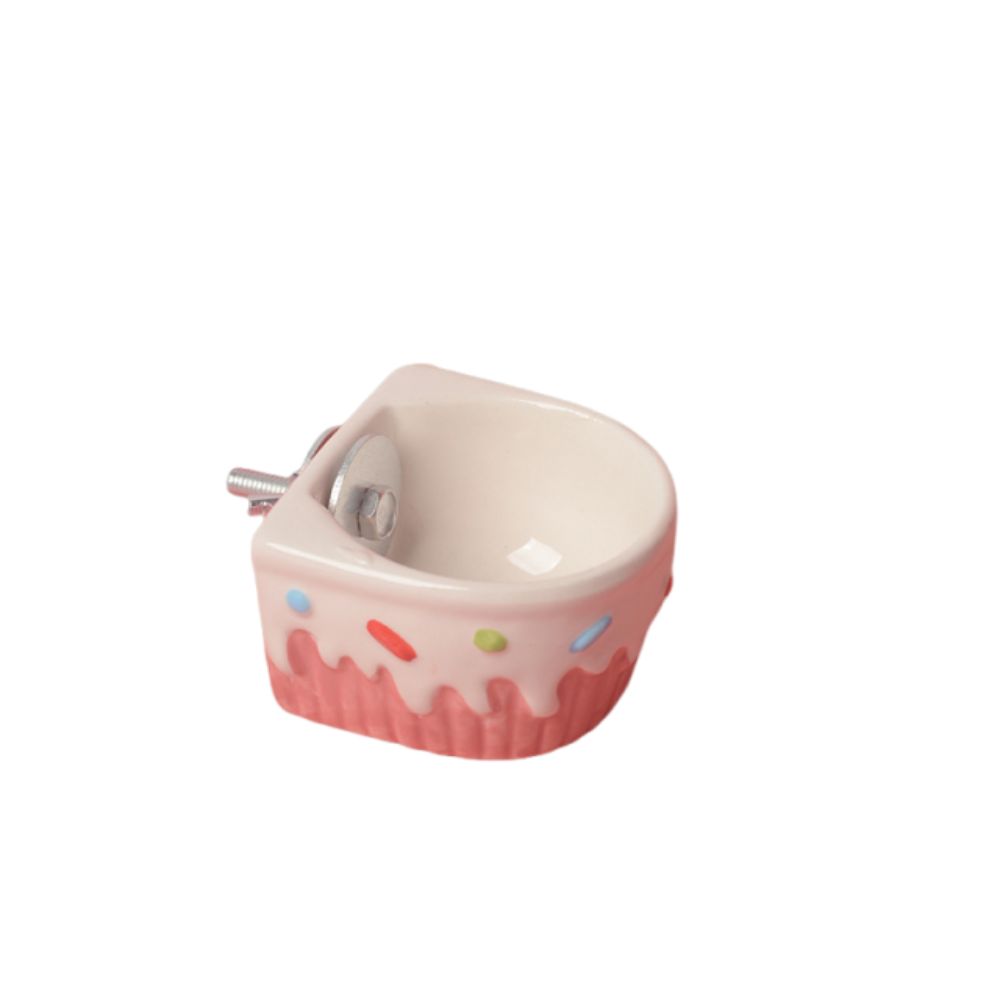 Mini Hanging Ceramic Hamster Food Bowl Fixed Bowl Easy To Clean Automatic Feeder Non-Toxic Safe Durable Small Pets Feeding Bowl
