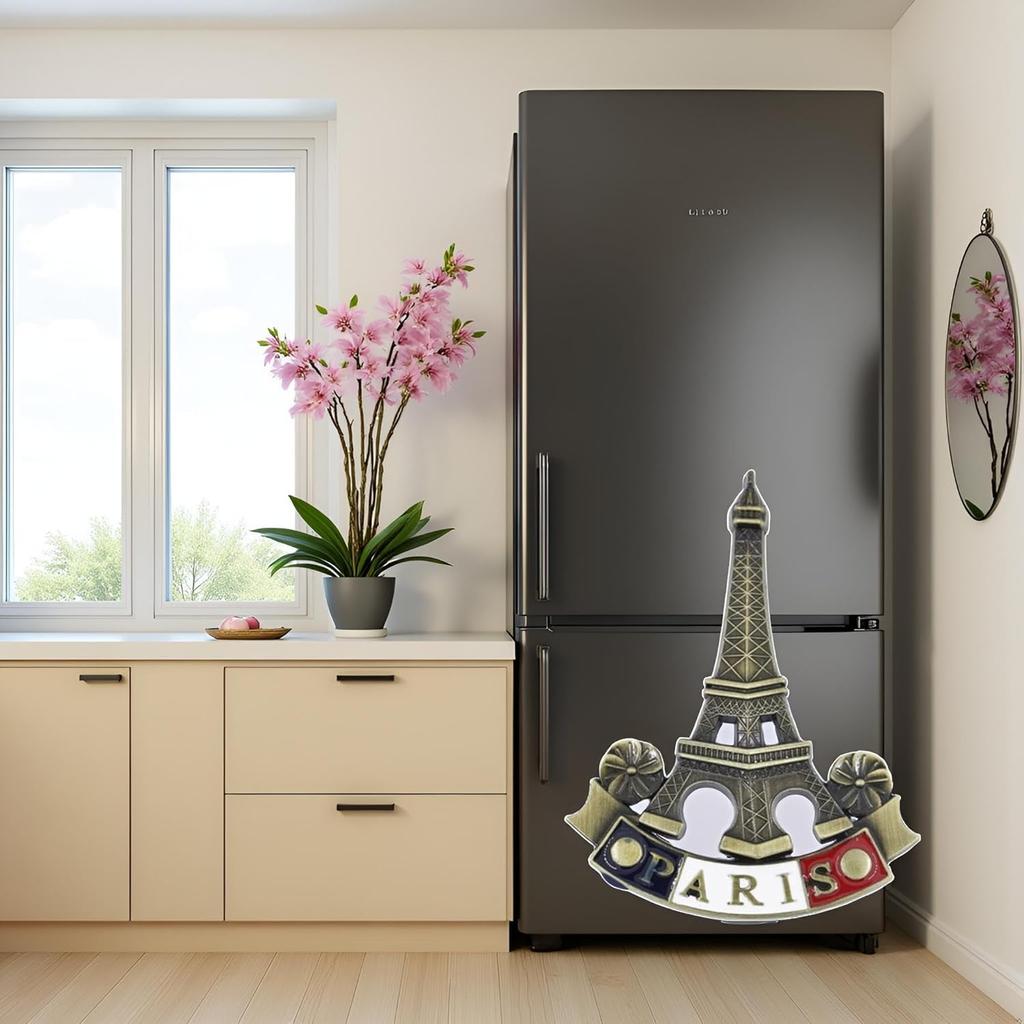 3D Metal Fridge Magnet Eiffel Tower Paris France Souvenir Gift Decoration Fridge Magnet, Kitchen Accessories, Kitchen Refrigerator Decoration