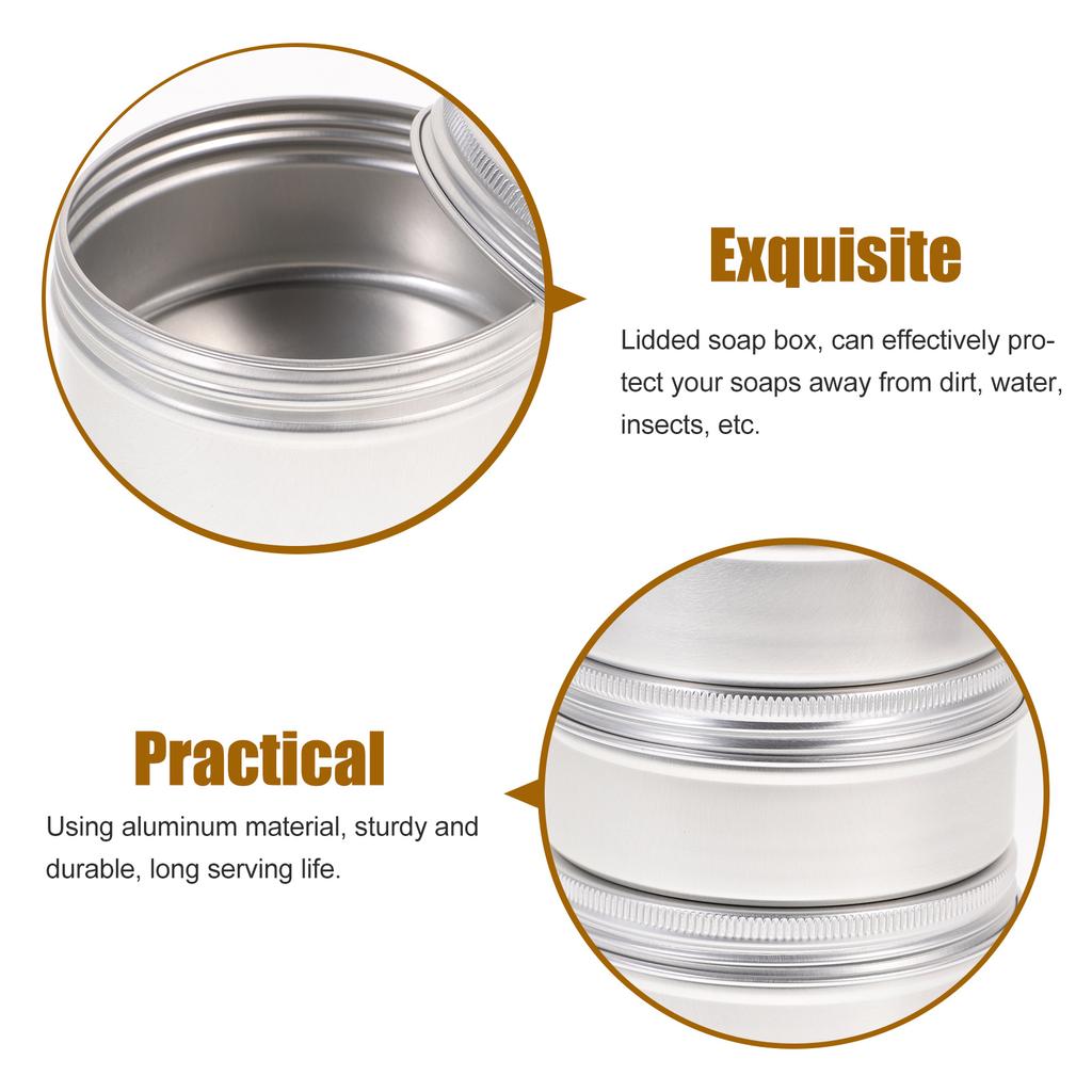 3 Pcs Soap Aluminum Box Portable Soap Dish Storage Containers Handmade Soap Holders Versatile Trays Sturdy Boxes Household