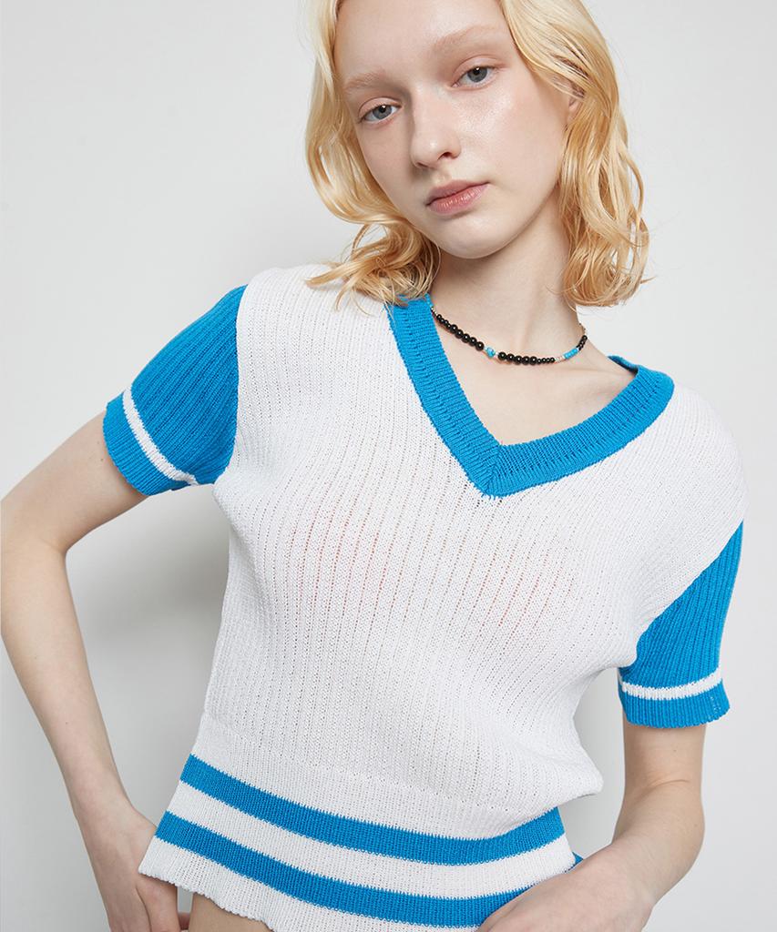 LARTIGENT L3 Bold Double Line Knit(Blue)