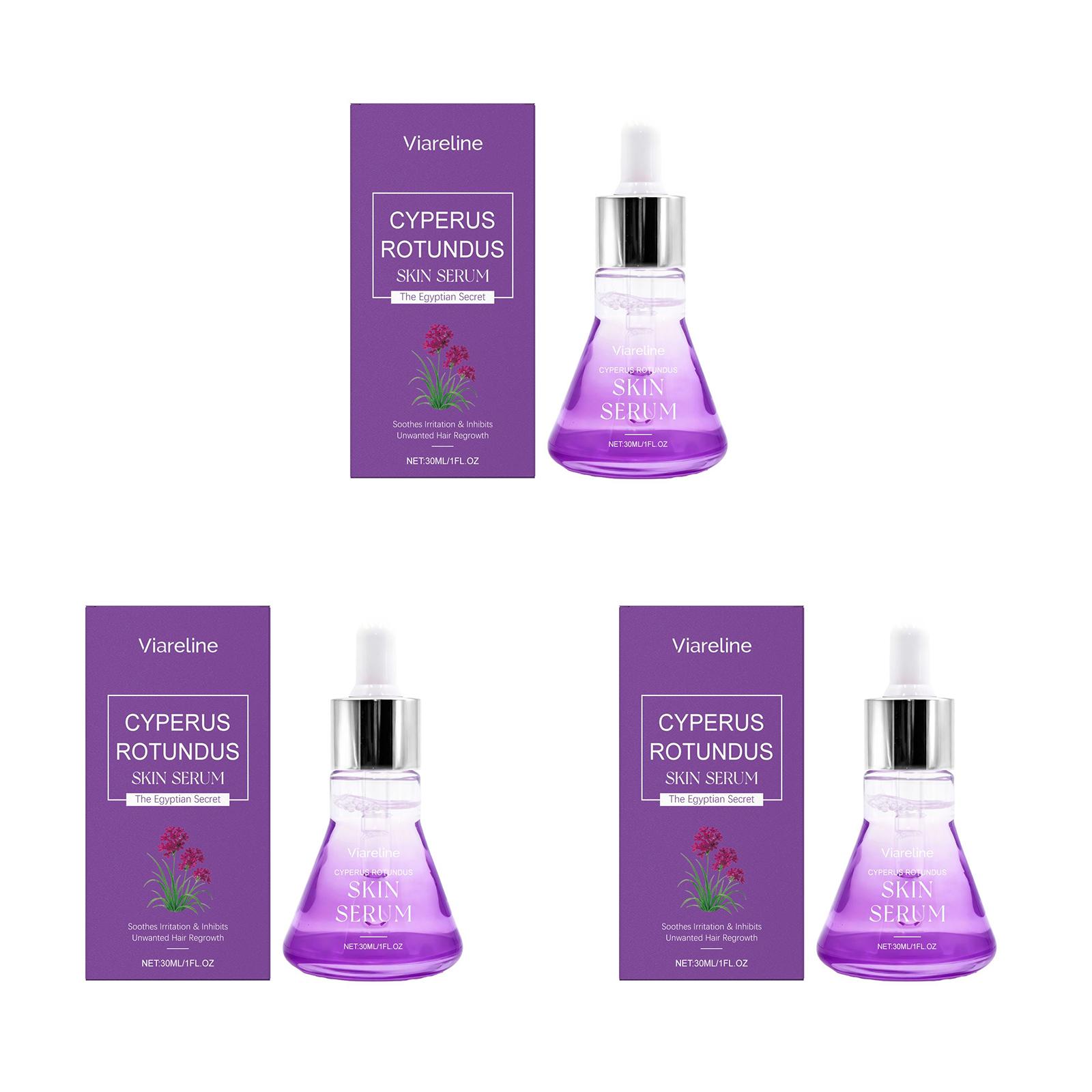 Cyperus Rotundus Serum do Skóry Inhibitor Wzrostu Włosów Naturalne Łagodzące Nawilżające Zwężające Pory Płynna Esencja do Depilacji Ciała 3PCS