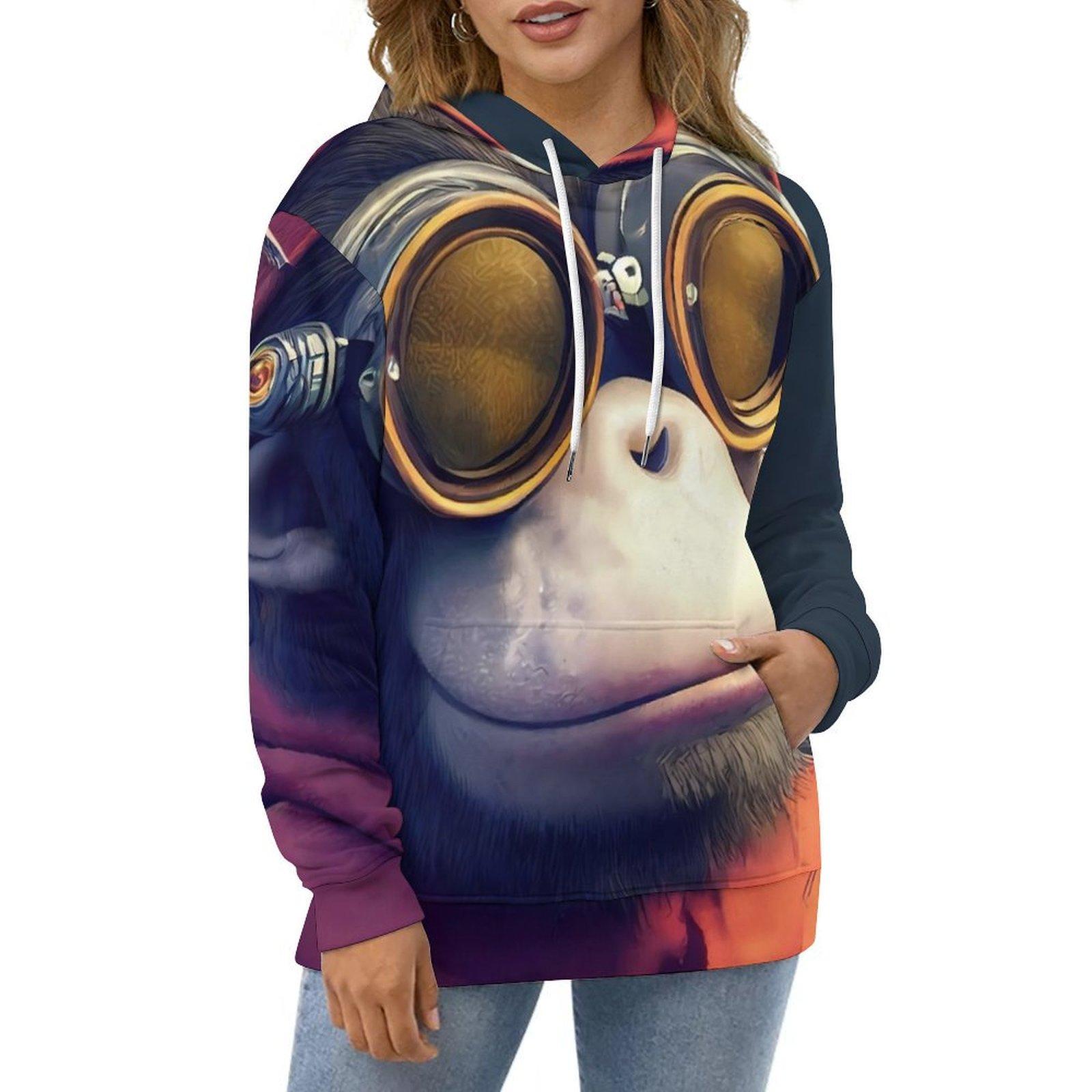 

Худі з кумедними тваринами Пірат Півень Вуличний стиль Повсякденний пуловер Толстовка з довгим рукавом Естетичний графічний світшот Великий розмір 6XL 6XL