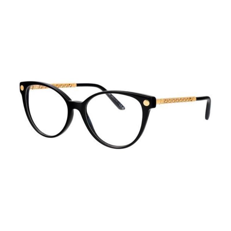 Versace Logo Cat Eye Optical Frame Women's Black 17384613 0VE3353 GB1 black-Black 52