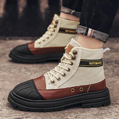 New Canvas Shoes Men's High Top Labor Protection Wear Resistant Martin Boots Breathable Site Outdoor Work Boots