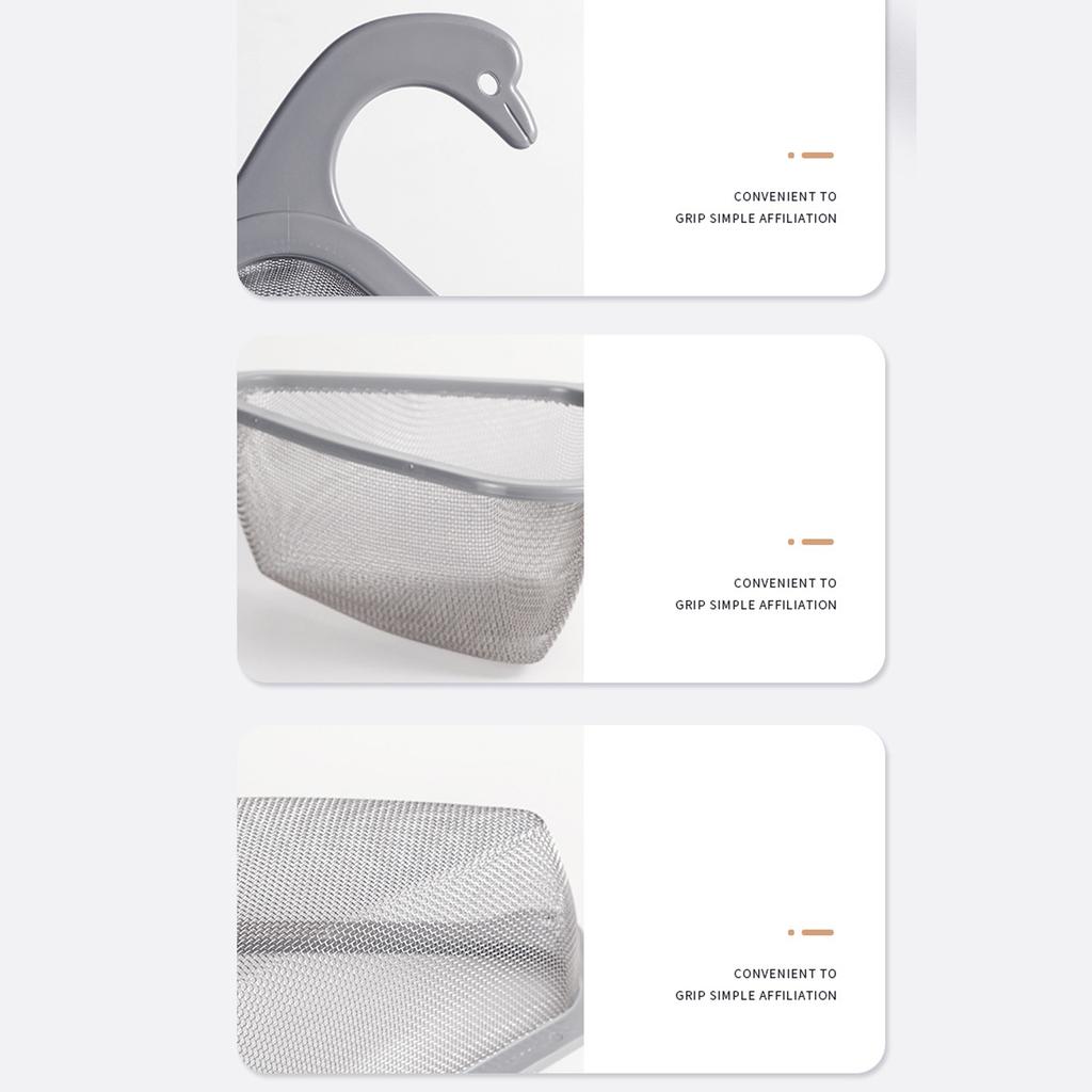 Strong Sink Mountable Draining Basket Steel Hook with Plastic Frame Kitchen Sink Organizers Basket for Freshing Produce