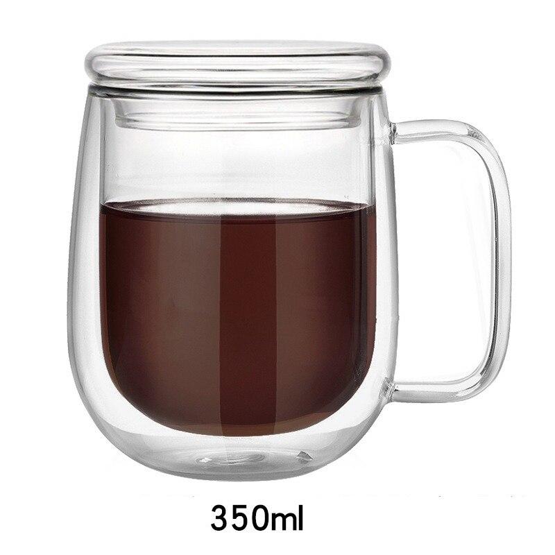 Beer Coffee Heart Cups Heat Resistant Anti-scalding Handle Milk Drink Mug Double Wall Glass Cup Tea Mugs Transparent Drinkware