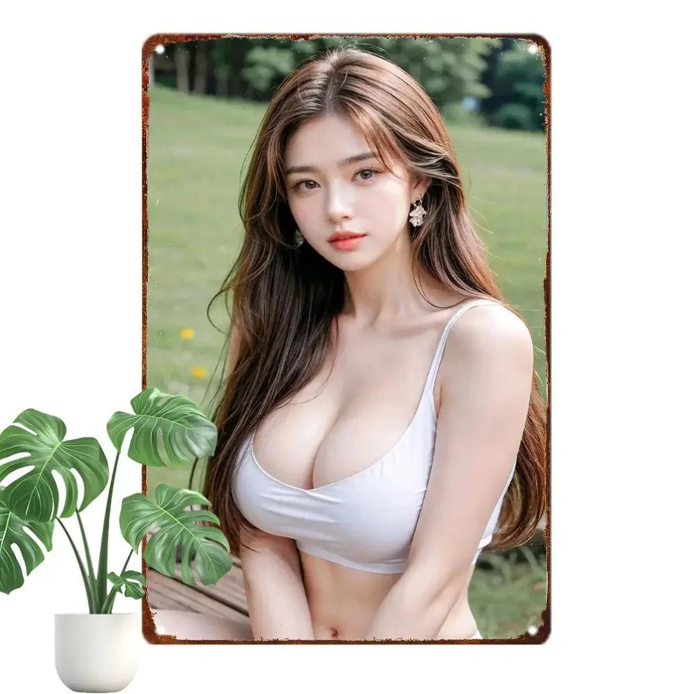 Аниме Настенное Искусство Винтажная Металлическая Жестяная Табличка Манга Декор 8x12 Дюймов 20x30cm белый