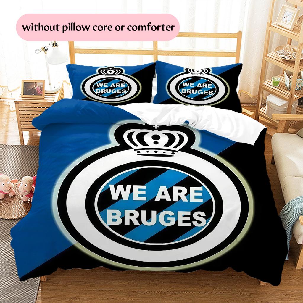 Club Brugge KV Pattern Bedding Quilt Set  Home Decoration  Gift (1 * Duvet Cover + 2 * Pillowcase  Without Core)