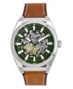 Everett Brown Leather Strap Green Skeleton Dial Automatic ME3261 Men's Watch