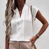 2026 Spring/Summer New Wish Solid Color V-Neck Short Sleeve T-Shirt Women's Clothing
