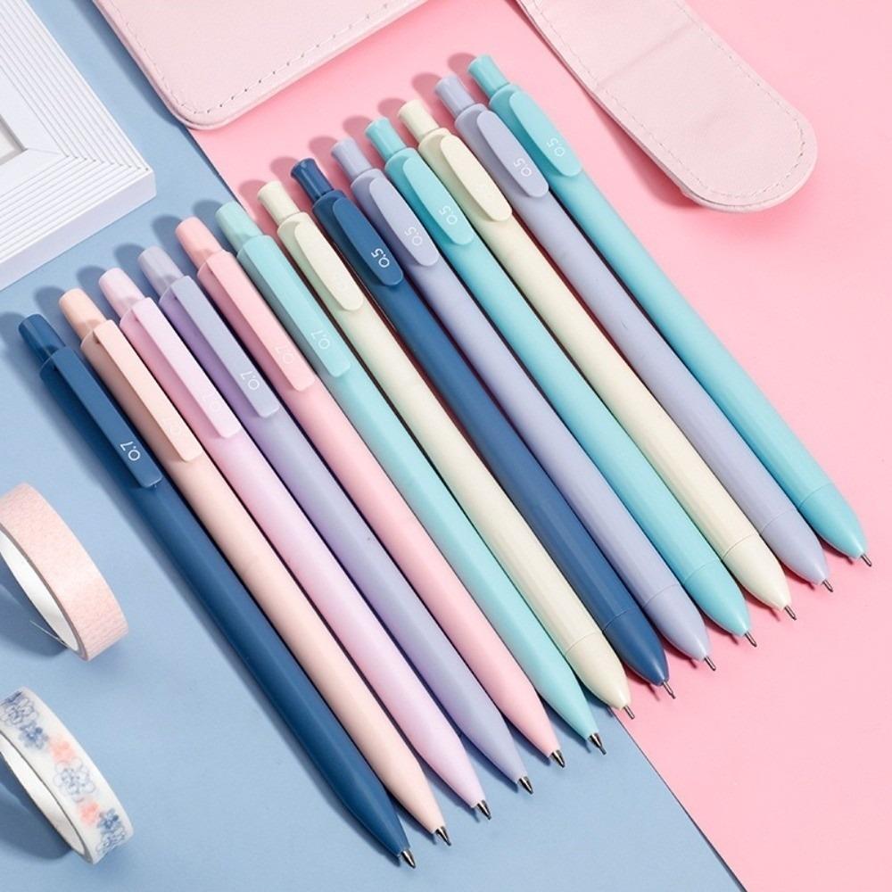 6/12pcs Morandi Automatic Pencils Triangular Barrel Student Writing Pencil Writing Sketching