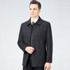 2022 Men's Single-Breasted Cashmere Coat - Business Casual Loose Wool Jacket for Middle-Aged Dads