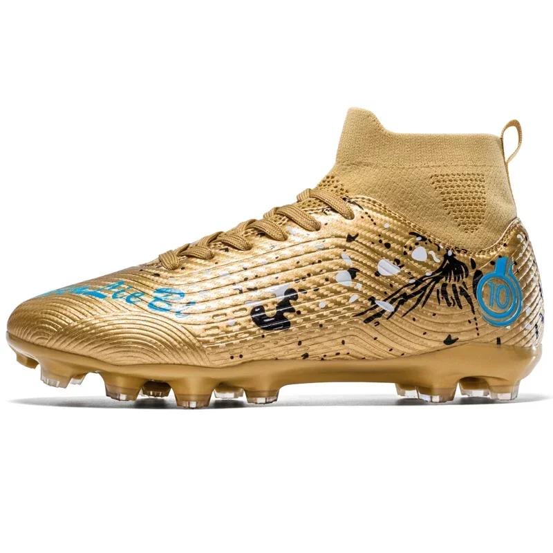 Outdoor Men Soccer Shoes Anti-slip High-top Long Sports Shoes Men Grass Wear-resistant Training Lightweight Men Shoes