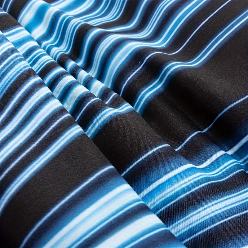 Juego de Funda Nórdica de 3 piezas azul y negro Funda de Cama 3D, Decoración de Dormitorio para Hombres Mujeres Adultos Tejido cómodo y suave sin relleno