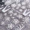 Slider Decals White New Year Design Charms Flower 5D Embossed Snowflakes Christmas Nail Sticker