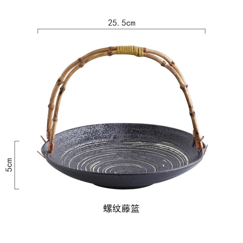 Ceramic tray handle Tippanyaki ceramic inventory heart tray snack fruit dried fruit tableware