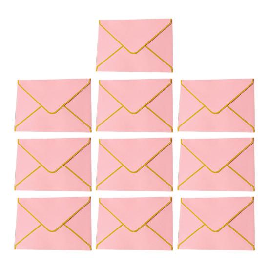10Pcs Hot Stamping Envelope Golden Border Blanks V-Flap Design Envelope Greeting Cards Invitations Notes Envelopes