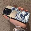 Stormy waves apple 16promax mobile phone case iPhone15 colored silver 14pro matte 13/12/78/x/xs