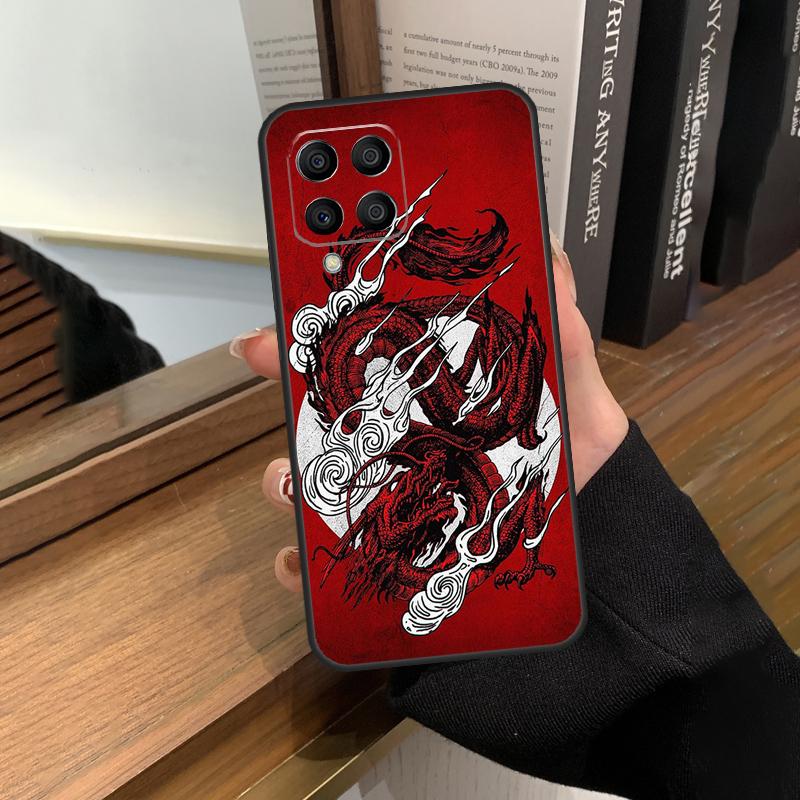 Chinese Style Crane Dragon Case For Samsung Galaxy M13 M53 M51 M31 M11 M14 M34 M54 M12 M32 M52 M16 M36 M56 M15 M35 M55