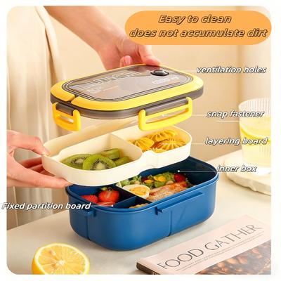 Double Layered Fruit Lunch Box Divided Into Compartments Microwave Oven Specifically Designed Office Workers To Reduce Body Fat