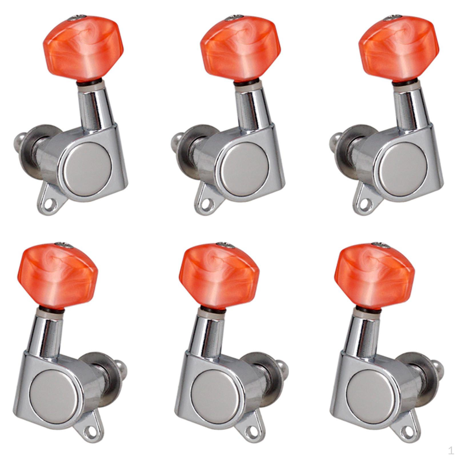 Enclosed Guitar Tuning Keys Set - 6 Pack Sliver