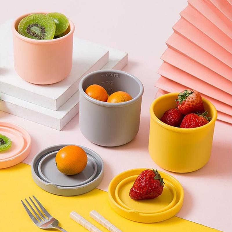 250Ml Lunch Box For Kids Salad Dressing Container Non-Stick Silicone Lunch Box With Lid Reusable Bento Box Ice Cube Mold