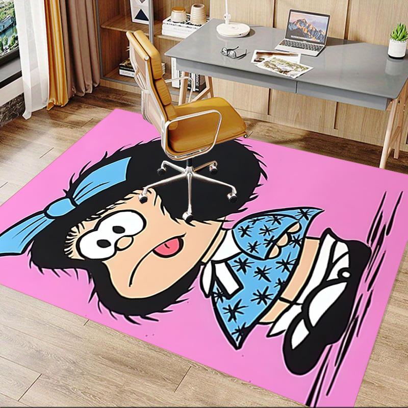 1pc Mafaldas Blue Star Shirt Carpet for Playroom Bedroom Living Room Sofa Home Decor,kids Game Area Rug Non-slip Floor Mat Y73035