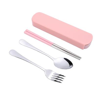 Abay Tragbares Edelstahl-Besteckset mit Etui