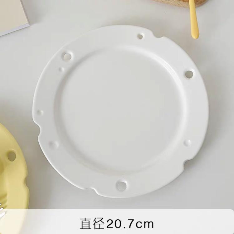 Korean Ins Style Creative Cheese Plate, Western Food, Flat Nordic Celebrity Photo Plate, Dessert and Breakfast