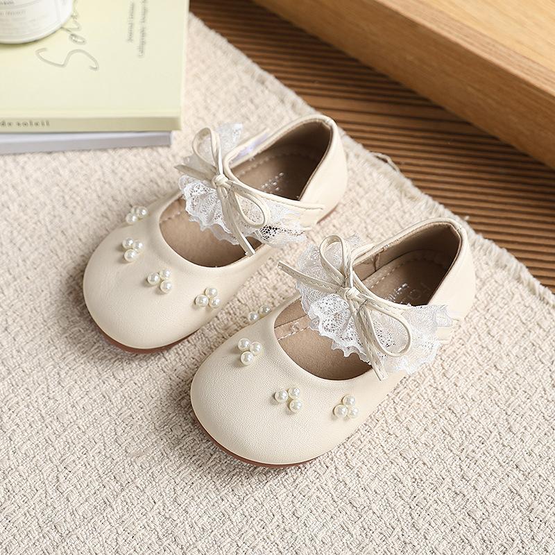 

Girls Ballet Flat Shoes Spring Autumn Ruffled Edge Kids Princess Mary Jane Shoes Lightweight Children Leather Shoes 24