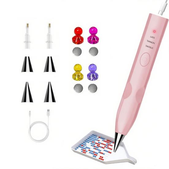 Electric Diamond Art Pen Vacuum Diamond Placement Tool USB Rechargeable No Wax Needed Diamond Art Pen for Beginners Adults