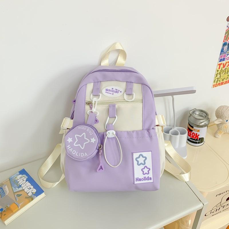 Cute girl schoolbag small fresh junior high school high school student size backpack high value student small backpack
