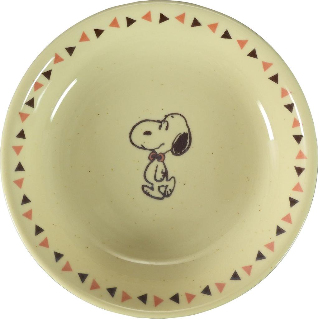 PEANUTS Snoopy Pasta Plates of Curry Diameter x 4cm Microwave and Dishwasher Safe Mino Yamaka Made in (Set 3), Plates, 21.5cm Depth, (Vintage Series),