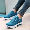 Casual Sports Shoes Breathable Comfortable Wedge Heel Thick Sole Sneakers Lace Up