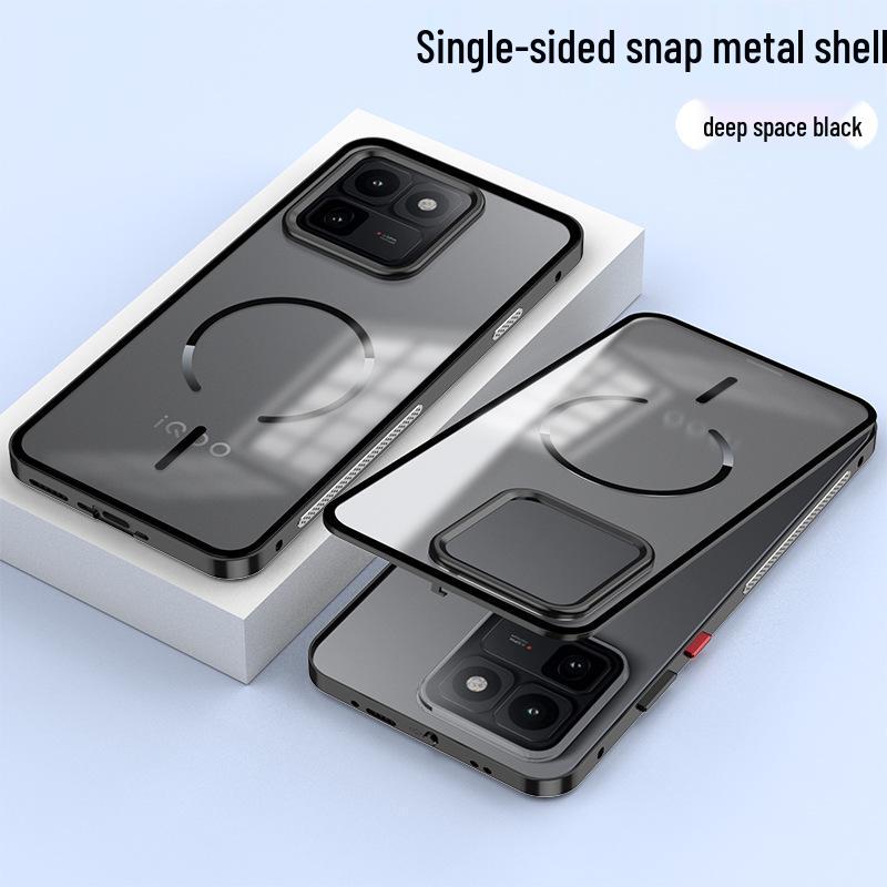 Vivo iQOO 15T Magnetic Two-in-One Aluminum Alloy Phone Case with Metal Snap Button