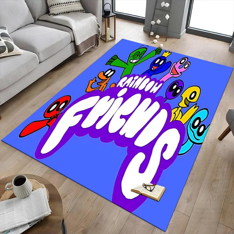 1 Stück Regenbogen-Kreaturen Teppich für Spielzimmer Schlafzimmer Wohnzimmer Sofa Heimdekoration, Kinder Spielbereich Teppich Rutschfeste Fußmatte Y72944