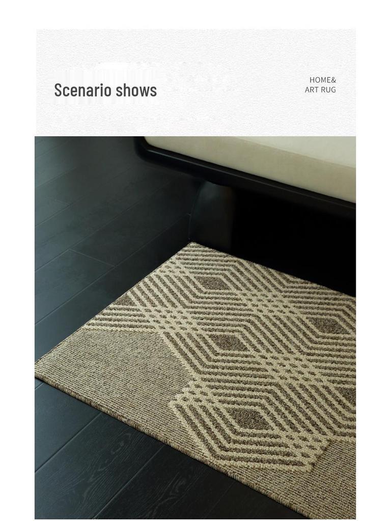 Nordic Style Dustproof Entrance Mat: Double-Layer Woven Polypropylene, Wear-Resistant, Sand-Scraper Hallway Floor Mat.