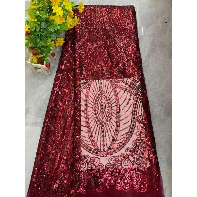 1/3Yards Luxury Sequin Beaded Lace Fabric Embroidered Tulle Mesh Fabric for Wedding Dress Evening Gown Bridal Party DIY Sewing