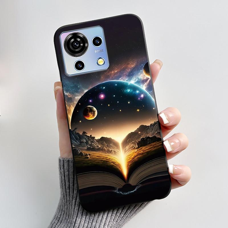 For ZTE Blade V50 Vita Case Black TPU Silicone Luxury Cute Cool Flower Phone Cases for Blade V 50 Vita V50Vita Bumper Soft Cover