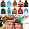 LED Christmas 3D Embroidery Image Unisex Winter Beanie Cap with Light Up Colorful LEDs for Beach & New Year