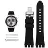 For Swatch Watch Band YVS423 YCS YAS YGS Men's Concave Mouth Silicone Watch Chain Braclet Waterproos Sprots Watchband 19 21mm