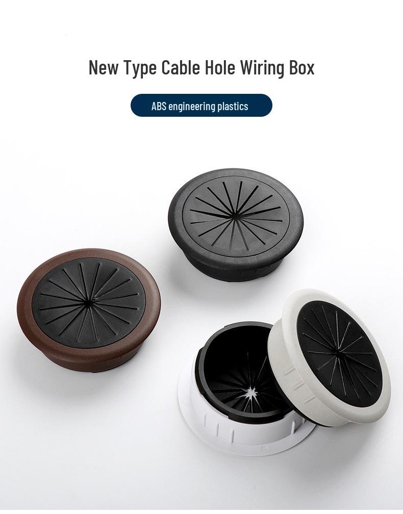ABS Plastic Round Cable Hole Cover for Desk and Furniture